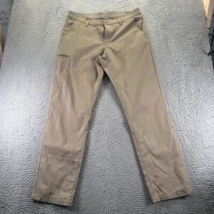 Copper & Oak Pant Men 36x34 Beige Polyester Khakis Straight Leg Workwear Utility